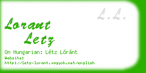 lorant letz business card